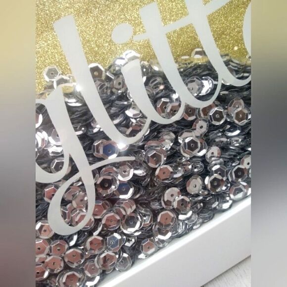 Art Frame Shine Like Gold Sparkle Like Glitter Silver Sequins - Picture 3 of 7